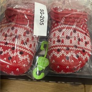 CROCS Red and White Festive Clogs